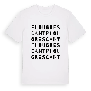 Plougrescant ordlek t-shirt – ekologisk bomull t-shirt från Pinshirt