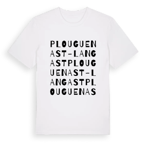 Plouguenast-Langast ordlek t-shirt – ekologisk bomull t-shirt från Pinshirt