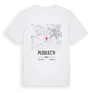 Ploulec'h karta t-shirt – ekologisk bomull t-shirt från Pinshirt