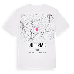 Québriac karta t-shirt – ekologisk bomull t-shirt från Pinshirt