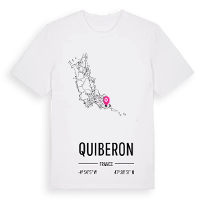 Quiberon karta t-shirt – ekologisk bomull t-shirt från Pinshirt