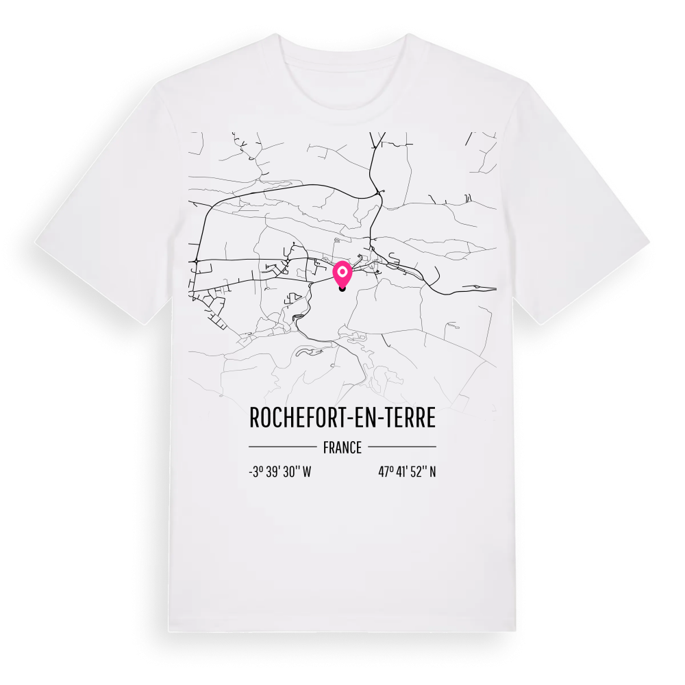 Rochefort-en-Terre karta t-shirt – White, i miljö