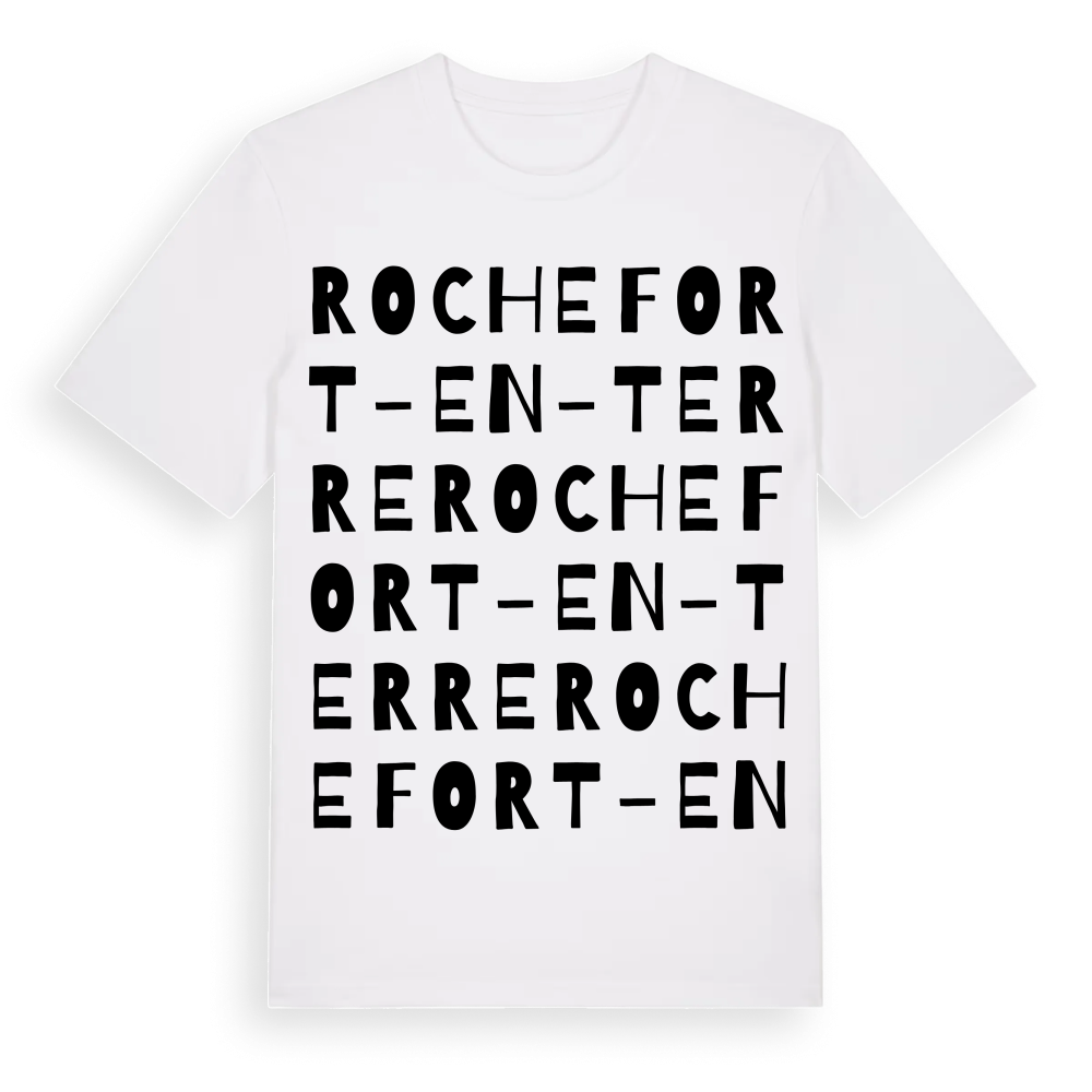 Rochefort-en-Terre ordlek t-shirt – White, i miljö