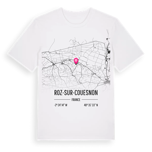 Roz-sur-Couesnon karta t-shirt – ekologisk bomull t-shirt från Pinshirt
