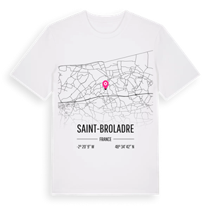 Saint-Broladre karta t-shirt – ekologisk bomull t-shirt från Pinshirt