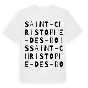 Saint-Christophe-des-Bois ordlek t-shirt – ekologisk bomull t-shirt från Pinshirt