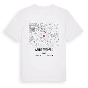 Saint-Évarzec karta t-shirt – ekologisk bomull t-shirt från Pinshirt