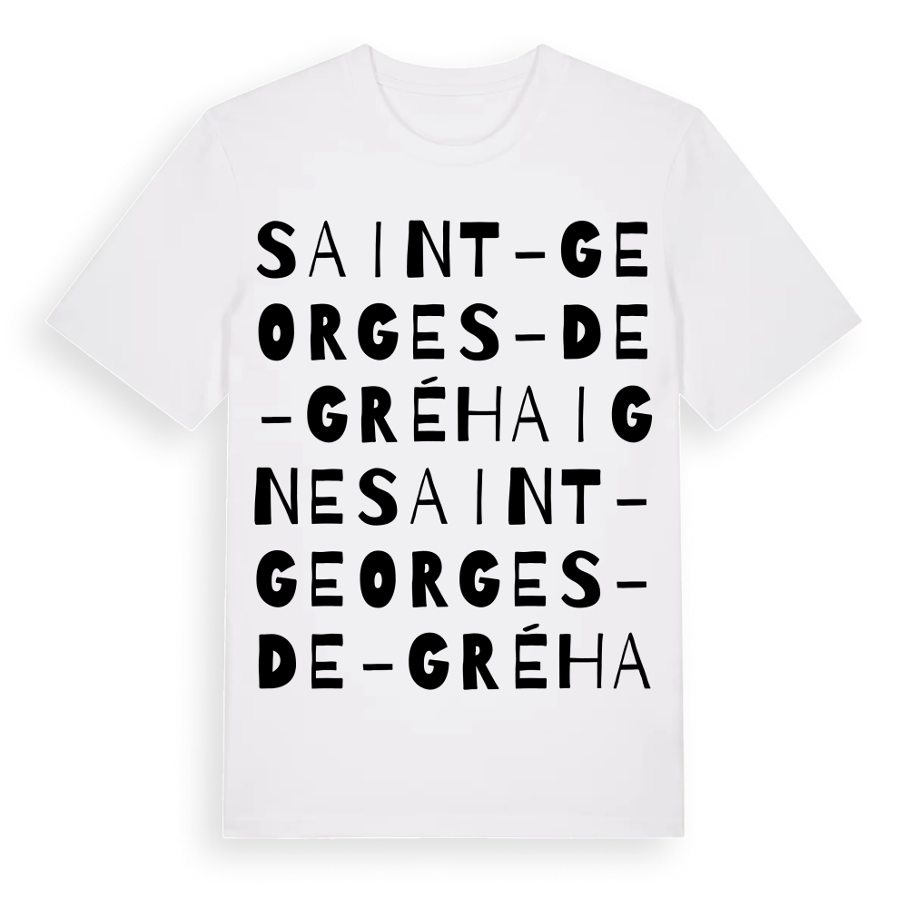 Saint-Georges-de-Gréhaigne ordlek t-shirt – White, i miljö