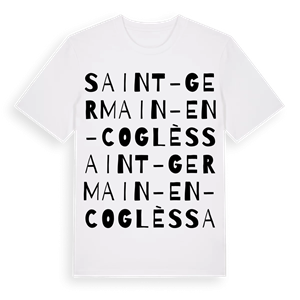 Saint-Germain-en-Coglès ordlek t-shirt – ekologisk bomull t-shirt från Pinshirt