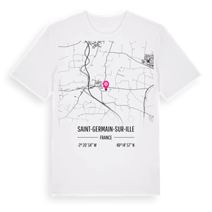 Saint-Germain-sur-Ille karta t-shirt – ekologisk bomull t-shirt från Pinshirt