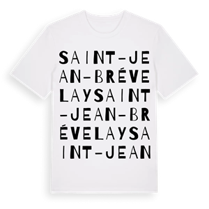 Saint-Jean-Brévelay ordlek t-shirt – ekologisk bomull t-shirt från Pinshirt