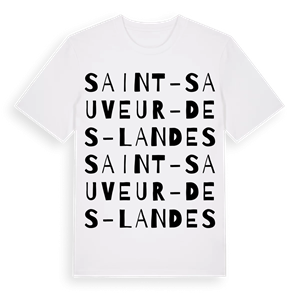 Saint-Sauveur-des-Landes ordlek t-shirt – ekologisk bomull t-shirt från Pinshirt