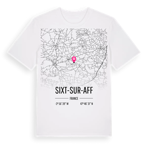 Sixt-sur-Aff karta t-shirt – ekologisk bomull t-shirt från Pinshirt