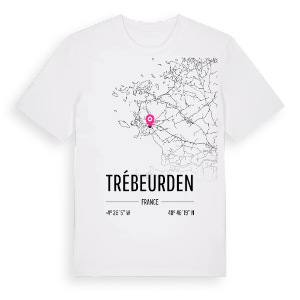 Trébeurden karta t-shirt – ekologisk bomull t-shirt från Pinshirt