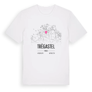 Trégastel karta t-shirt – ekologisk bomull t-shirt från Pinshirt