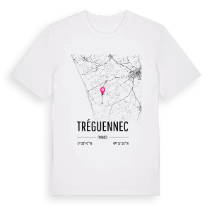 Tréguennec karta t-shirt – ekologisk bomull t-shirt från Pinshirt