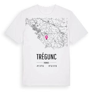 Trégunc karta t-shirt – ekologisk bomull t-shirt från Pinshirt