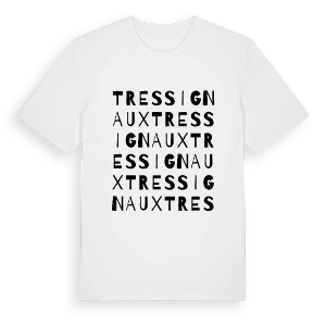 Tressignaux ordlek t-shirt – ekologisk bomull t-shirt från Pinshirt