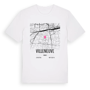 Villeneuve karta t-shirt – ekologisk bomull t-shirt från Pinshirt