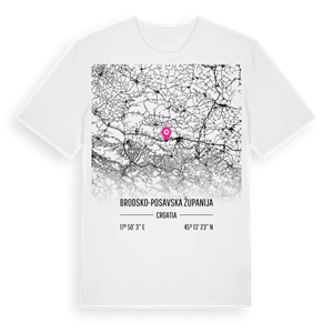 Brodsko-posavska županija karta t-shirt – ekologisk bomull t-shirt från Pinshirt