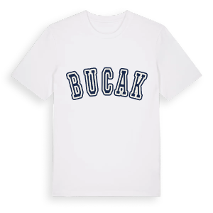 Bucak college t-shirt – ekologisk bomull t-shirt från Pinshirt