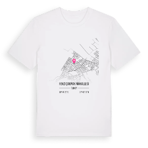 Fevzi Çakmak Mahallesi karta t-shirt – ekologisk bomull t-shirt från Pinshirt