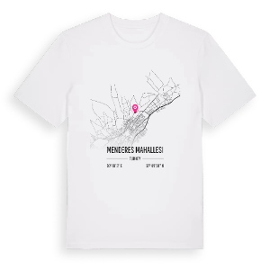 Menderes Mahallesi karta t-shirt – ekologisk bomull t-shirt från Pinshirt
