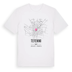 Tefenni karta t-shirt – ekologisk bomull t-shirt från Pinshirt