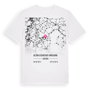 Bezirk Eisenstadt-Umgebung karta t-shirt – ekologisk bomull t-shirt från Pinshirt