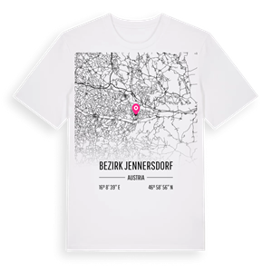 Bezirk Jennersdorf karta t-shirt – ekologisk bomull t-shirt från Pinshirt