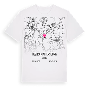 Bezirk Mattersburg karta t-shirt – ekologisk bomull t-shirt från Pinshirt