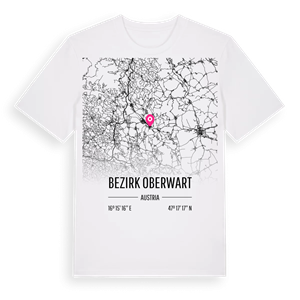 Bezirk Oberwart karta t-shirt – ekologisk bomull t-shirt från Pinshirt