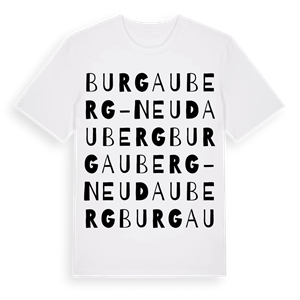 Burgauberg-Neudauberg ordlek t-shirt – ekologisk bomull t-shirt från Pinshirt