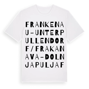 Frankenau-Unterpullendorf/Frakanava-Dolnja Pulja ordlek t-shirt – ekologisk bomull t-shirt från Pinshirt