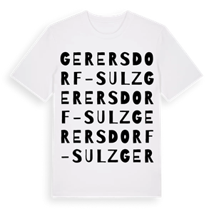 Gerersdorf-Sulz ordlek t-shirt – ekologisk bomull t-shirt från Pinshirt