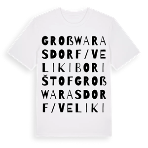Großwarasdorf/Veliki Borištof ordlek t-shirt – ekologisk bomull t-shirt från Pinshirt