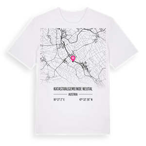 Katastralgemeinde Neutal karta t-shirt – ekologisk bomull t-shirt från Pinshirt