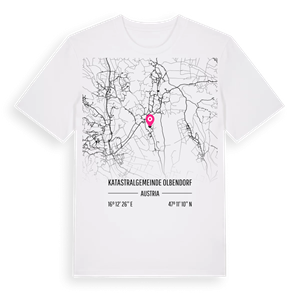 Katastralgemeinde Olbendorf karta t-shirt – ekologisk bomull t-shirt från Pinshirt