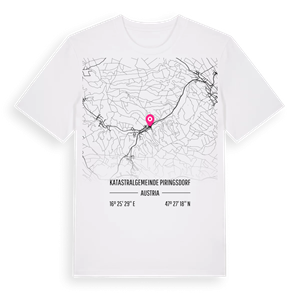 Katastralgemeinde Piringsdorf karta t-shirt – ekologisk bomull t-shirt från Pinshirt