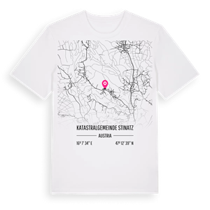 Katastralgemeinde Stinatz karta t-shirt – ekologisk bomull t-shirt från Pinshirt