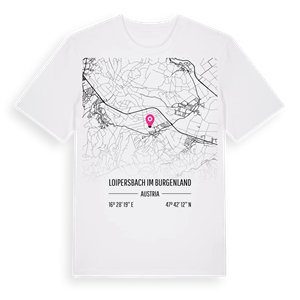Loipersbach im Burgenland karta t-shirt – ekologisk bomull t-shirt från Pinshirt