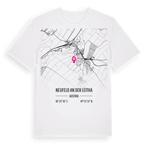 Neufeld an der Leitha karta t-shirt – ekologisk bomull t-shirt från Pinshirt