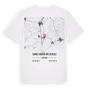 Sankt Andrä am Zicksee karta t-shirt – ekologisk bomull t-shirt från Pinshirt