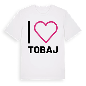 Jag älskar Tobaj t-shirt stort tryck – ekologisk bomull t-shirt från Pinshirt