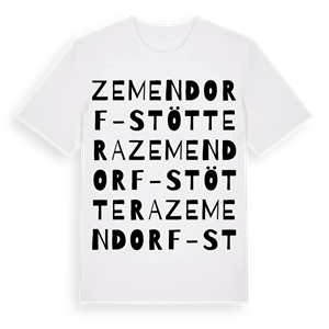 Zemendorf-Stöttera ordlek t-shirt – ekologisk bomull t-shirt från Pinshirt