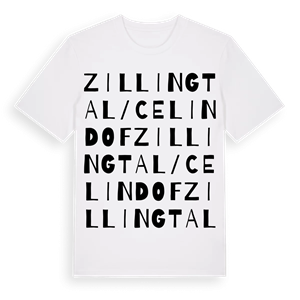 Zillingtal/Celindof ordlek t-shirt – ekologisk bomull t-shirt från Pinshirt