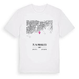 75. Yıl Mahallesi karta t-shirt – ekologisk bomull t-shirt från Pinshirt