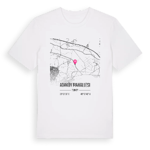 Adaköy Mahallesi karta t-shirt – ekologisk bomull t-shirt från Pinshirt