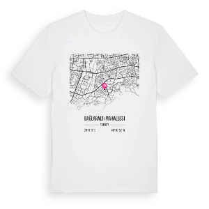 Bağlaraltı Mahallesi karta t-shirt – ekologisk bomull t-shirt från Pinshirt