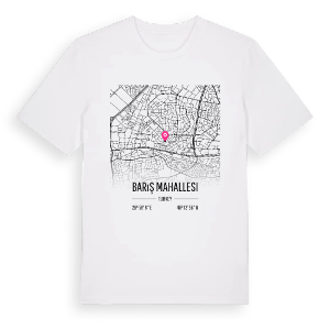 Barış Mahallesi karta t-shirt – ekologisk bomull t-shirt från Pinshirt